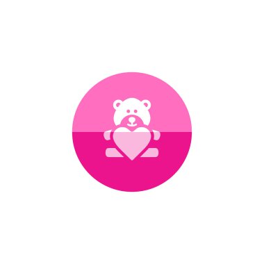 Kalp şekli simgesi tutan Teddy