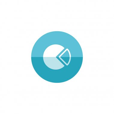 Düz renk daire tarzı pasta grafik simgesi.