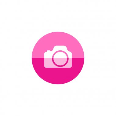 Düz renk daire tarzı kamera simgesi.