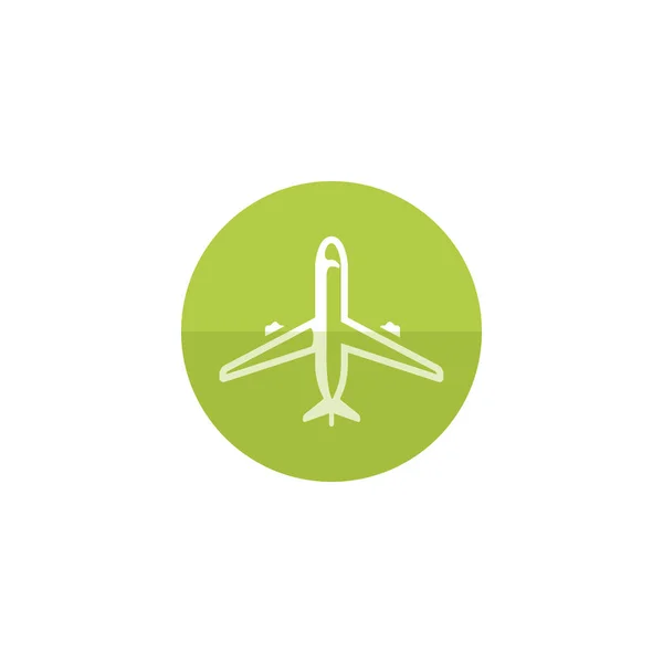 Icône de l'avion dans le style cercle de couleur plate . — Image vectorielle
