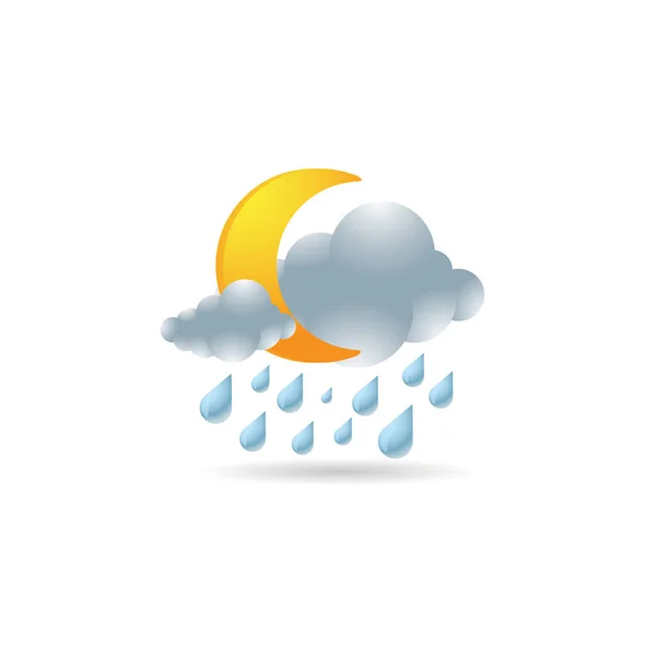 Clima nublado icono lluvioso — Archivo Imágenes Vectoriales