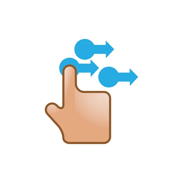 Ícone de gesto de dedo na cor — Vetor de Stock