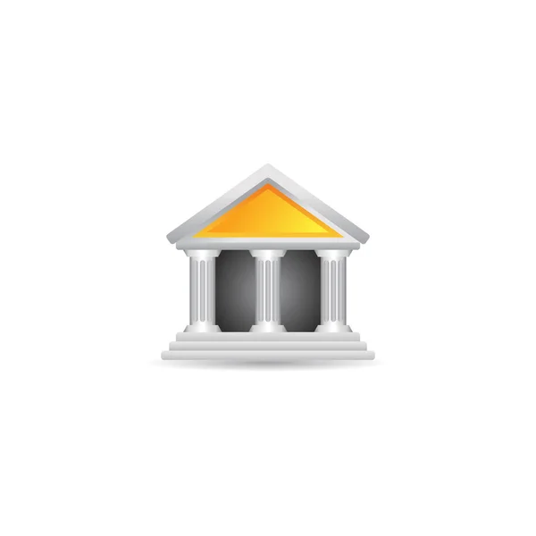 Pictogram bankgebouw — Stockvector