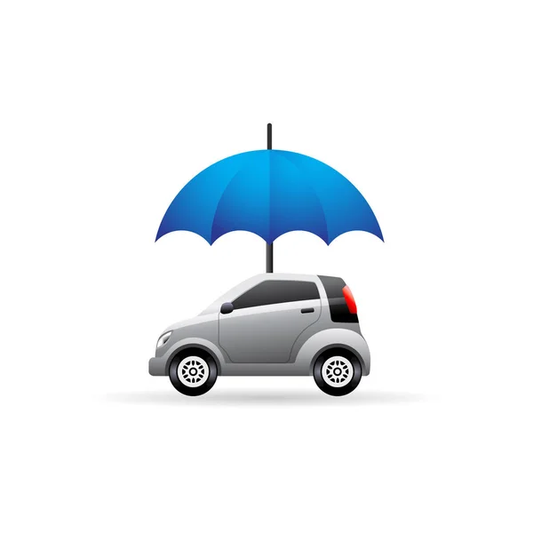 Bil och paraply-ikonen — Stock vektor
