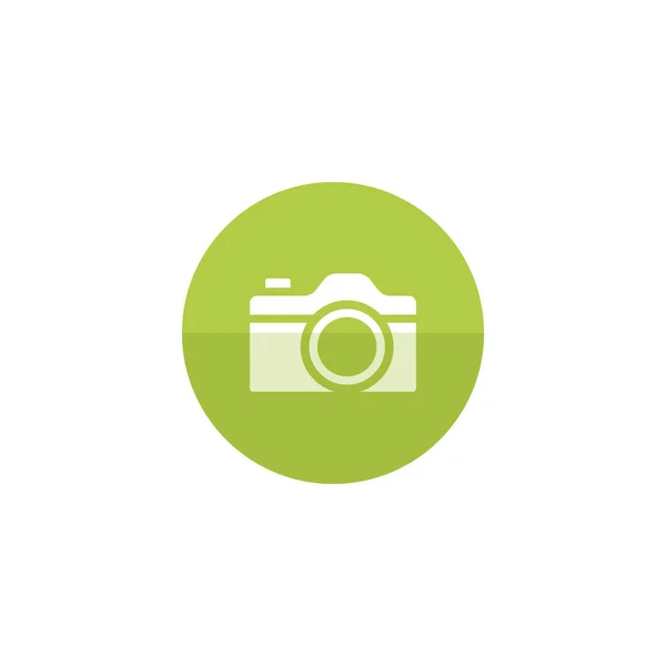 Camera icon in flat color circle style. — Stock Vector