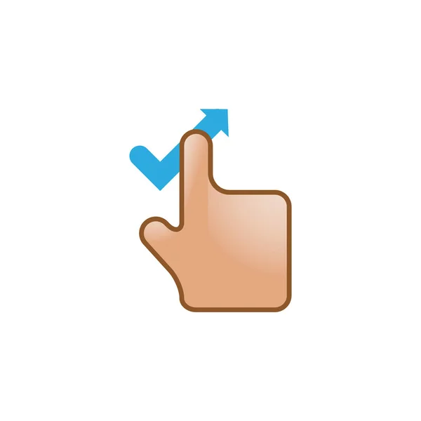 Ícone de gesto de dedo na cor — Vetor de Stock