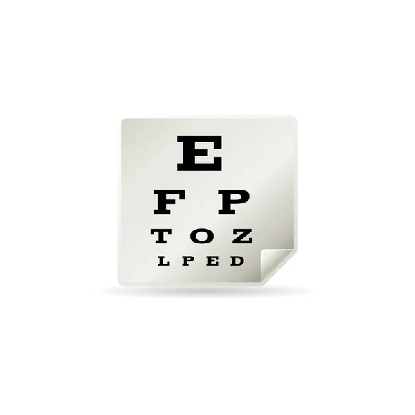 Icono de página de prueba ocular — Vector de stock