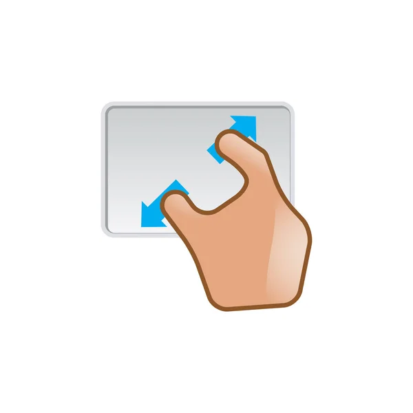 Icono del gesto de los dedos en color . — Vector de stock