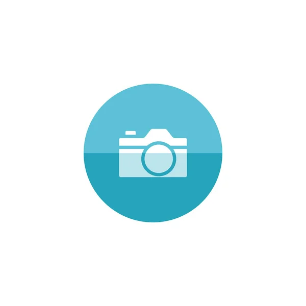 Camera-icoontje in egale kleur cirkel stijl. — Stockvector