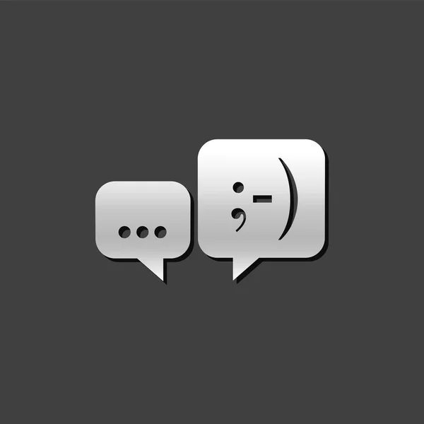 Metalen Icon - chatten — Stockvector