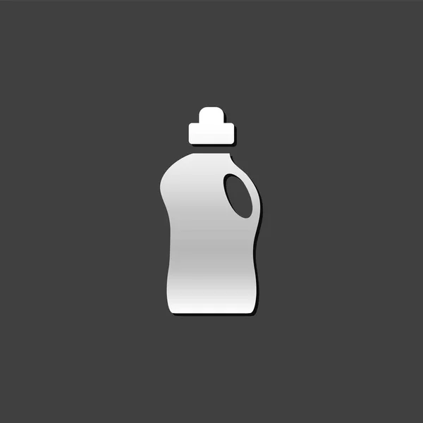 Metalen Icon - wasmiddel fles — Stockvector