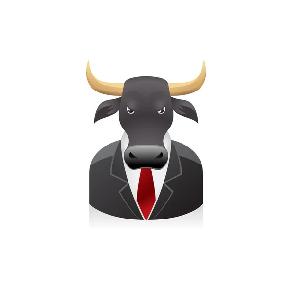 Bull businessman avatar — Stock Vector