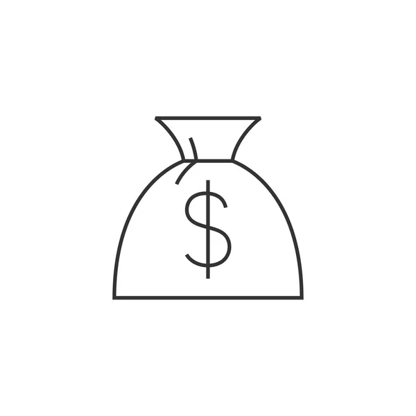 Icono del esquema - Saco de dinero — Archivo Imágenes Vectoriales