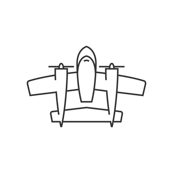 Umrisssymbol - Oldtimer-Flugzeug — Stockvektor
