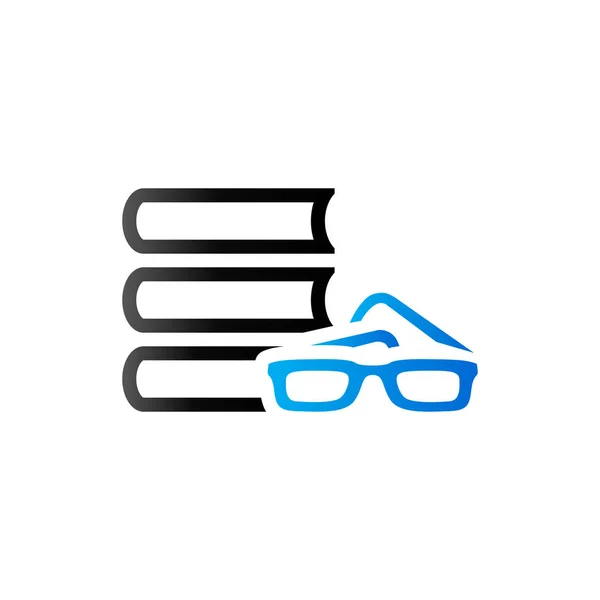 Duo Tone Icon - Books and glasses — Stock Vector