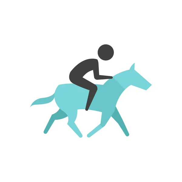 Ícone plano - Equitação —  Vetores de Stock