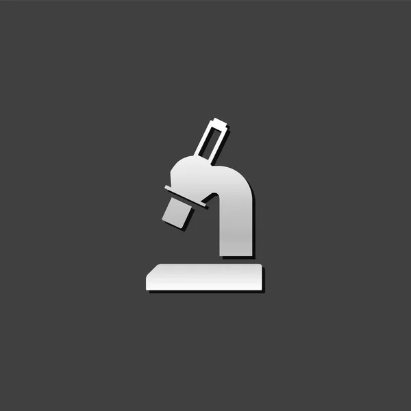 Металева ікона - Мікроскоп — стоковий вектор