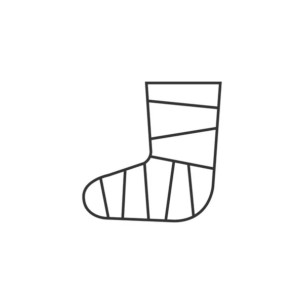 Значок контура - травмированная нога — стоковый вектор