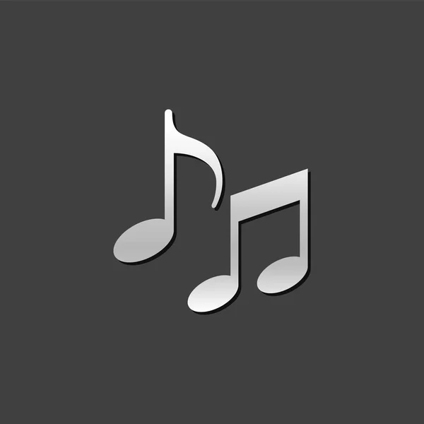 Ícone metálico - Notas musicais —  Vetores de Stock