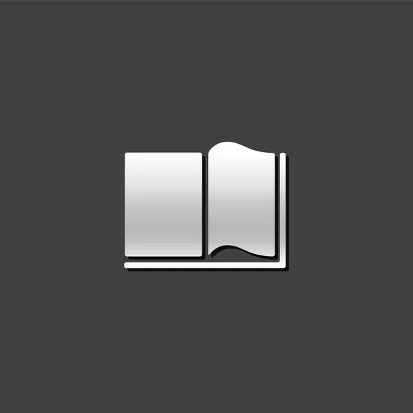 Ícone metálico - Livros — Vetor de Stock