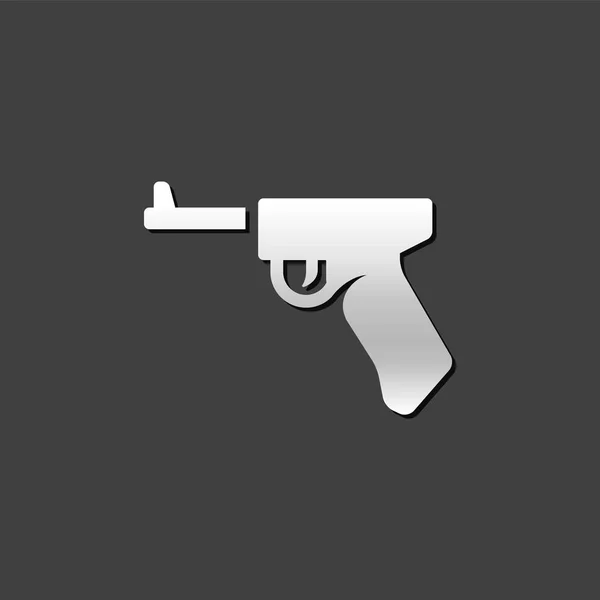 Icono metálico - Pistola de mano — Vector de stock