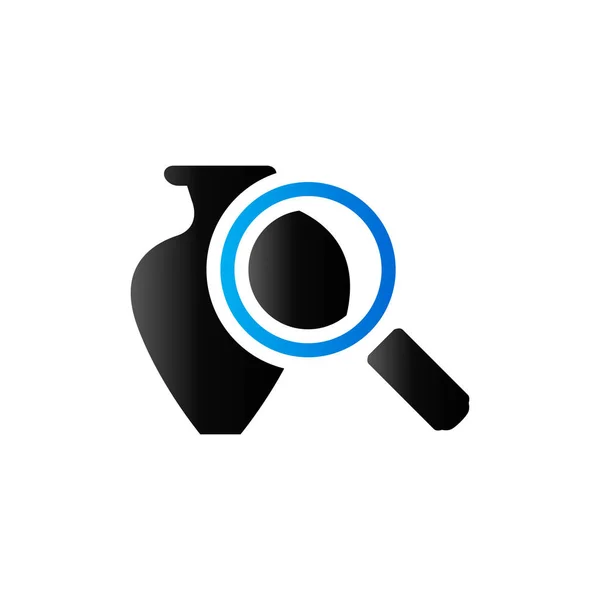 Duo Tone Icon - vaas en vergrootglas — Stockvector