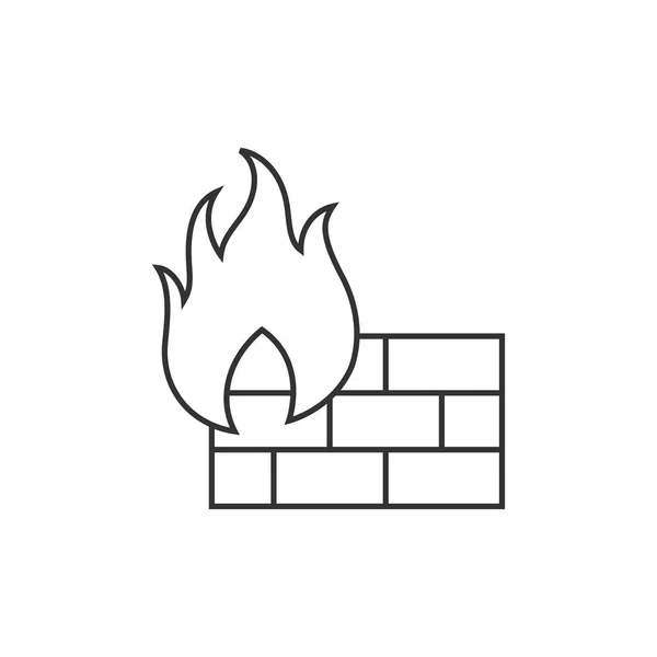 Icona contorno - Firewall — Vettoriale Stock