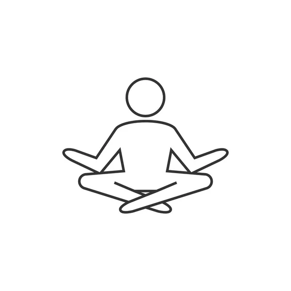 Иконка контура - Медитация — стоковый вектор