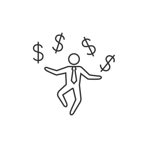 Icône argent homme d'affaires — Image vectorielle