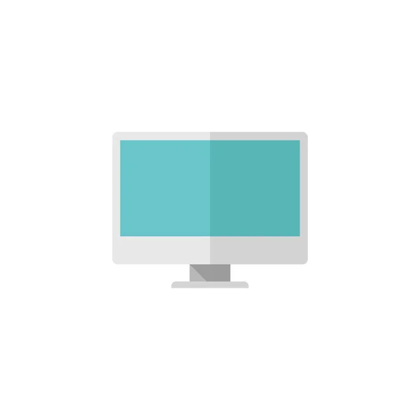 Ícone plano - Desktop omputer —  Vetores de Stock