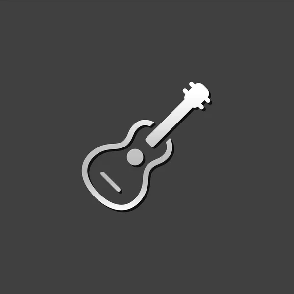 Icono metálico - Guitarra — Vector de stock