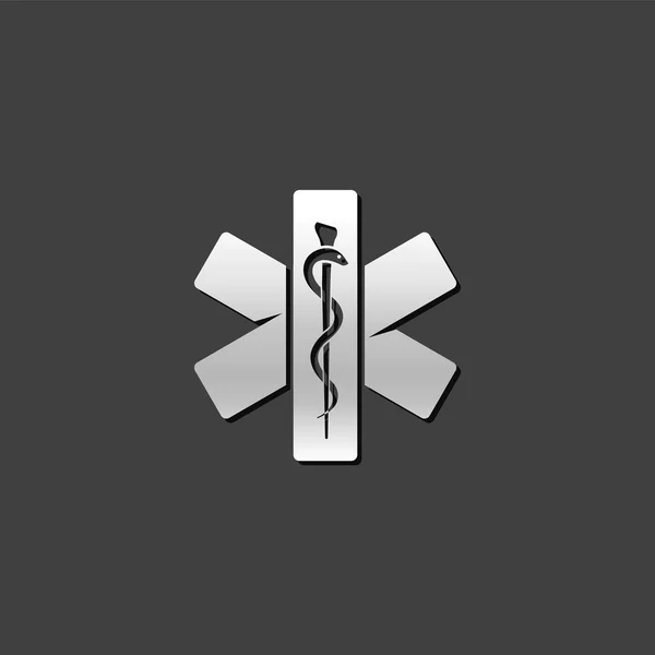 Icono metálico - Símbolo médico — Vector de stock