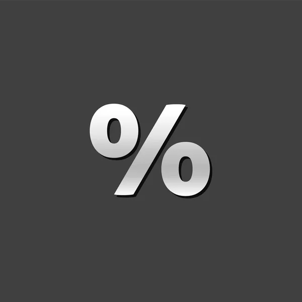 Metalen Icon - procentsymbool — Stockvector