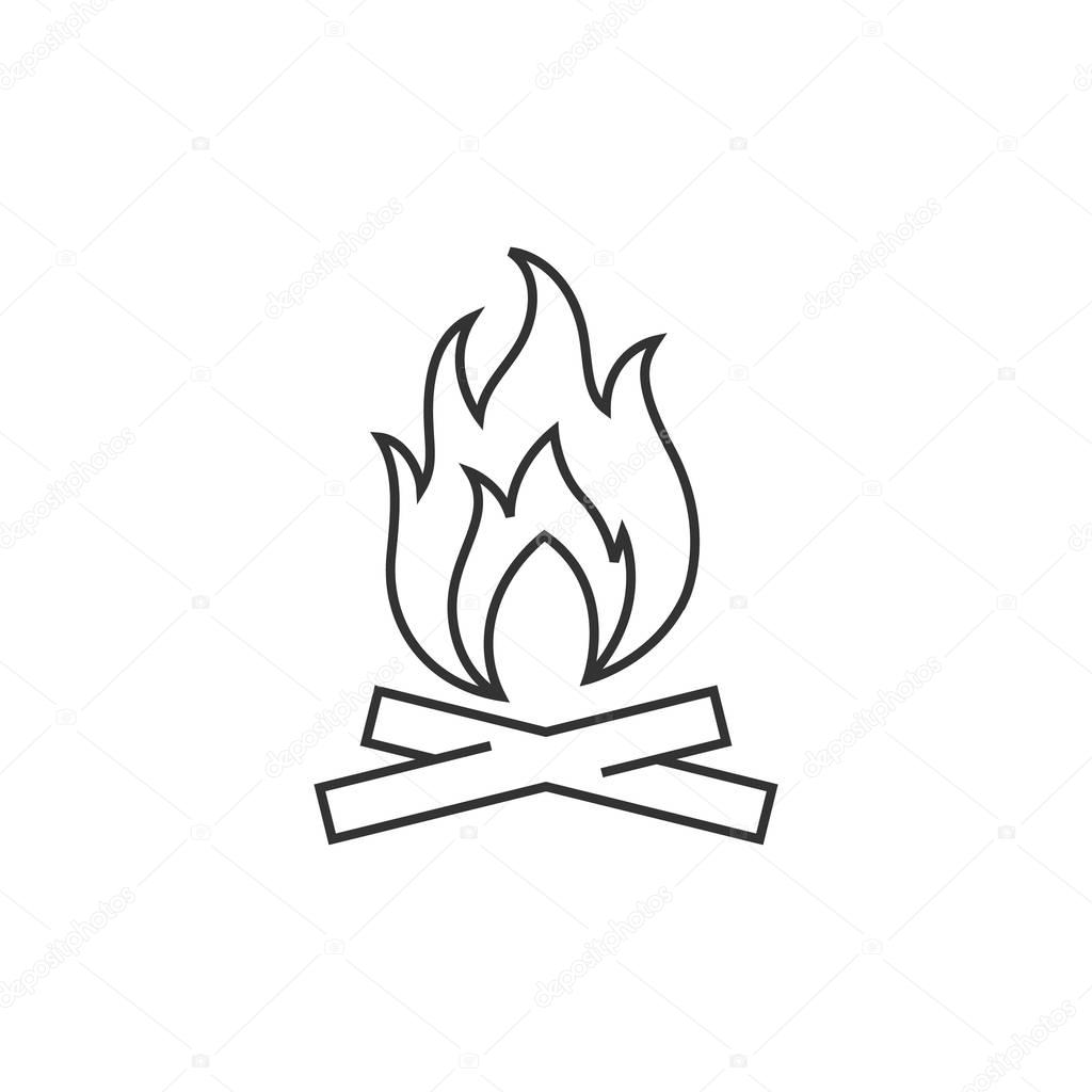 Outline icon - Camp fire