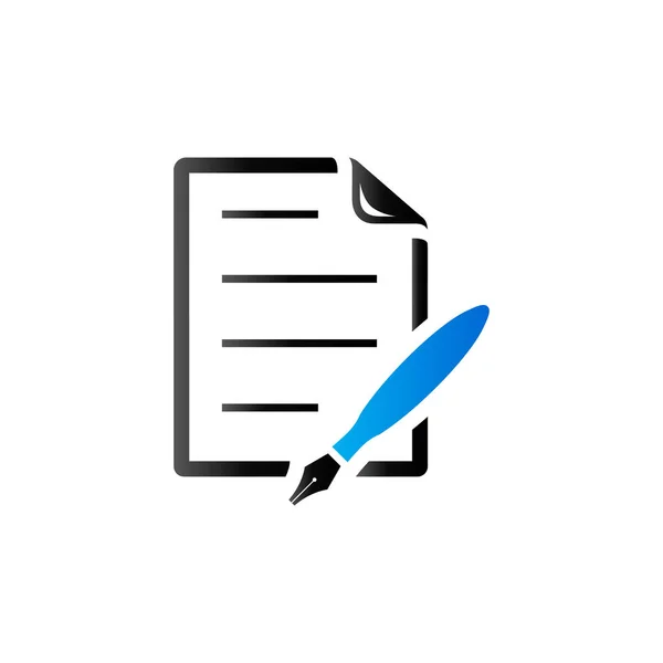 Duo Tone ikonen - brev quill pen — Stock vektor
