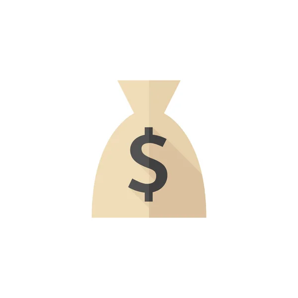 Icône plate - Sac d'argent — Image vectorielle