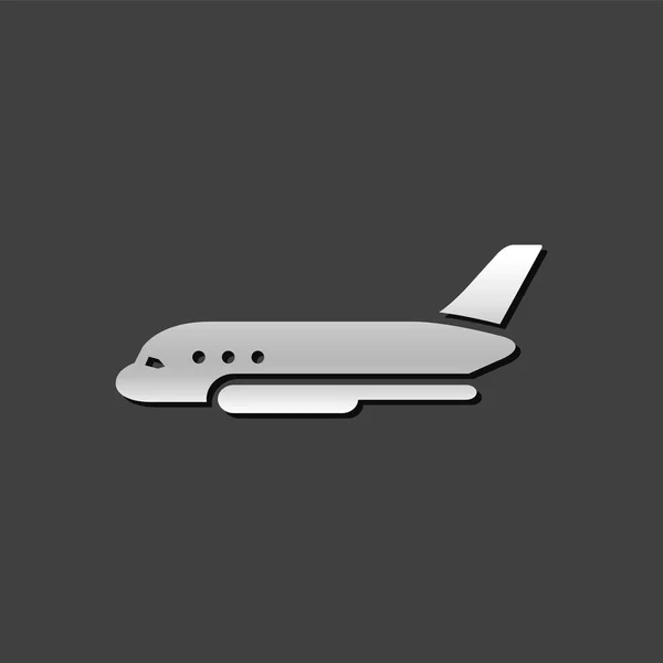 Fémes ikon - repülőgép — Stock Vector