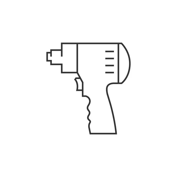 Elektrischer Schraubenzieher flach Symbol — Stockvektor