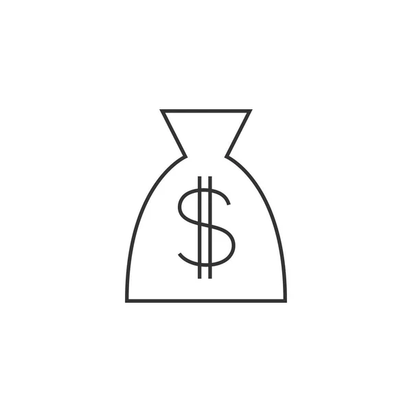 Ícone de esboço - saco de dinheiro — Vetor de Stock