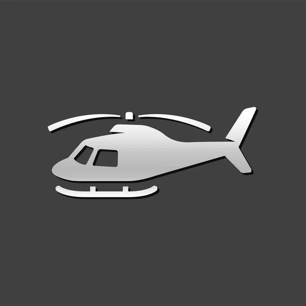 Icône métallique - Hélicoptère — Image vectorielle