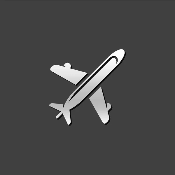 Icono metálico - Avión — Vector de stock