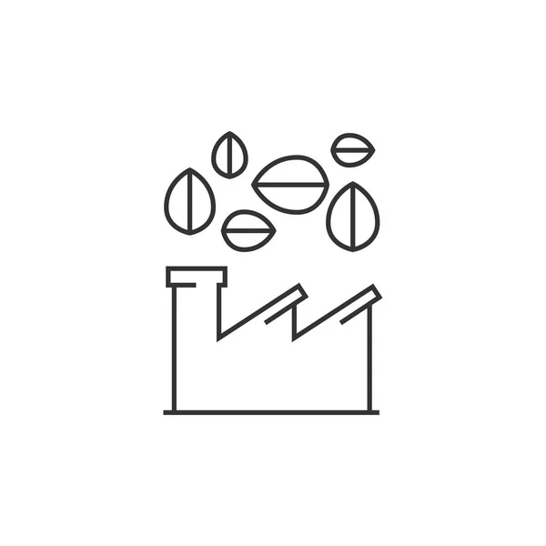 Icono del esquema - Fábrica verde — Vector de stock