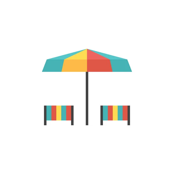Ícone plano - Guarda-chuva de praia — Vetor de Stock