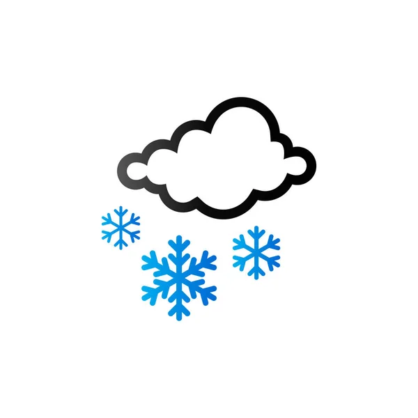 Duo Tone ikonen - väder mulet snöar — Stock vektor