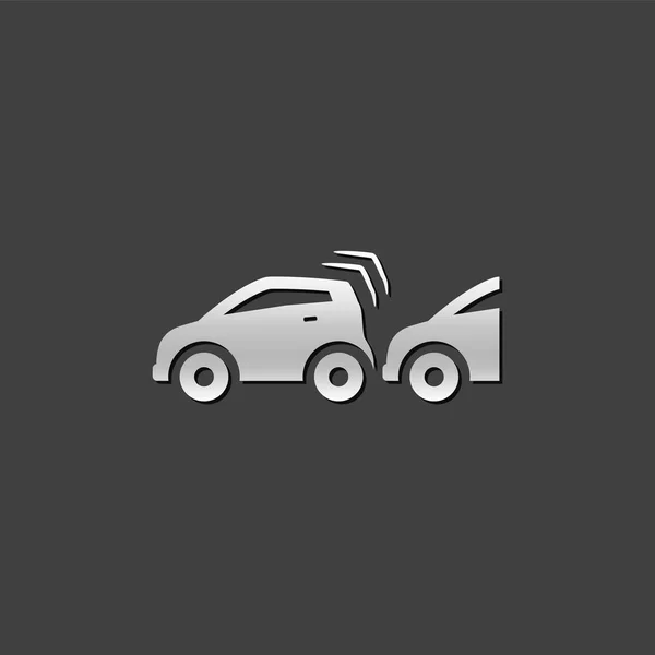 Icône métallique - Accident de voiture — Image vectorielle