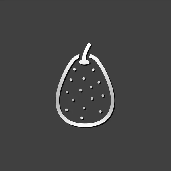 Metalen Icon - Pear — Stockvector