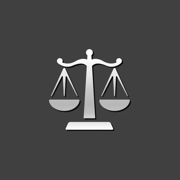 Icono metálico - escala de justicia — Archivo Imágenes Vectoriales