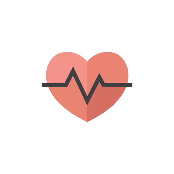 Icono plano - Frecuencia cardíaca — Vector de stock