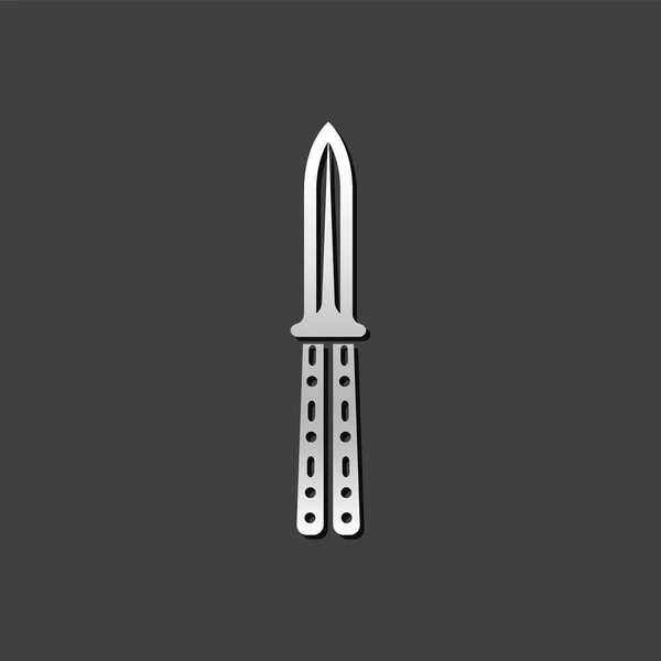 Metalowe ikony - nóż — Wektor stockowy