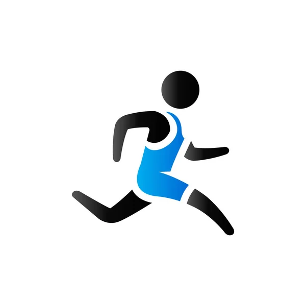 Icono de tono dúo - Correr atleta — Vector de stock